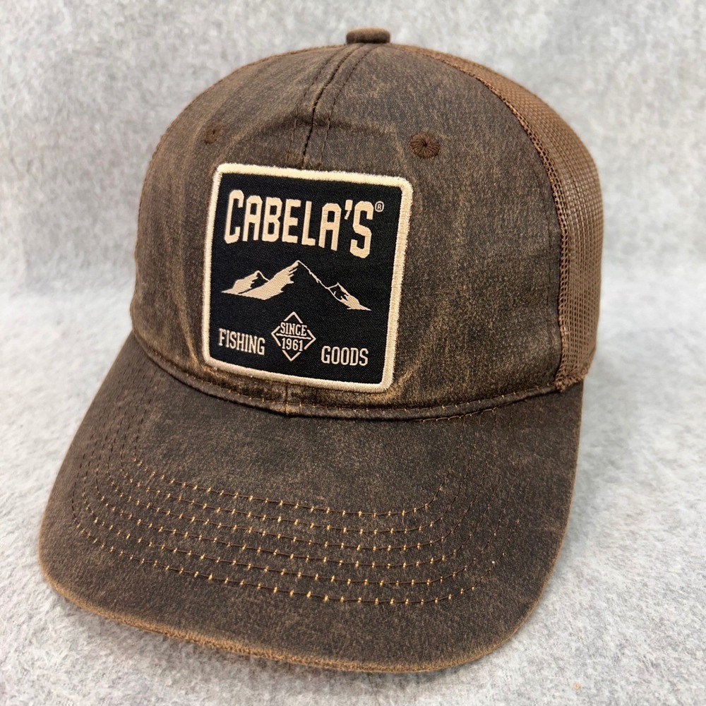 Cabela's Fishing Goods Mens Brown Cabela's Trucker Hat Mesh Snapback OS